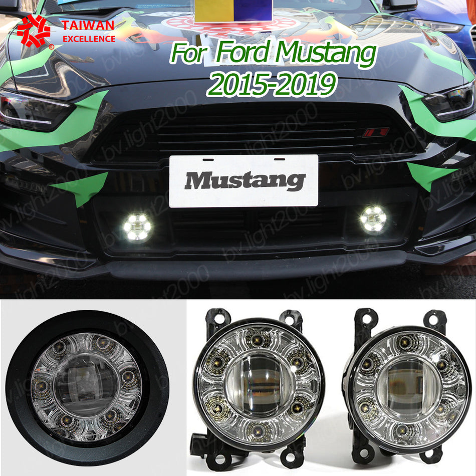 Ford mustang 2015-2018 front bumper fog light Modified daytime running light  upgrade LED fog light