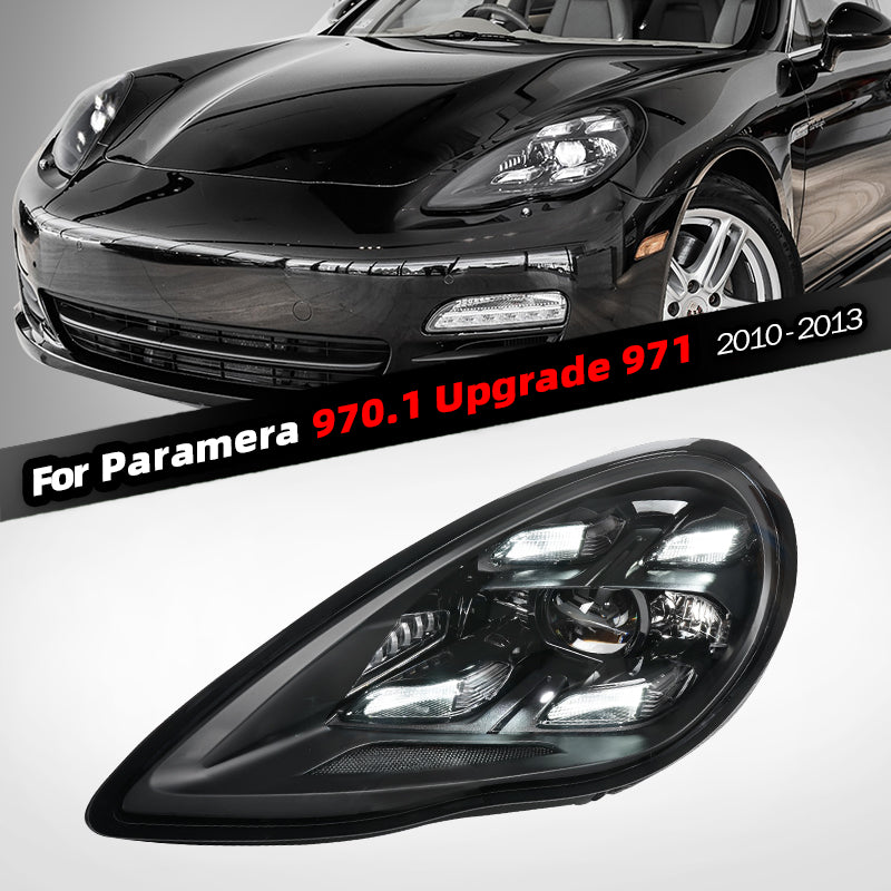 Fit Porsche panamera headlight 2010-2013 970.1 upgrade 971 style full led headlight taillights DRL