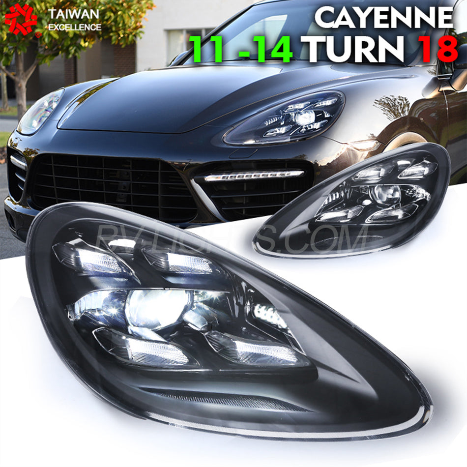 Porsche Cayenne 2011-2014 2015-2017 upgrade LED Headlight  Modified headlight Upgrade to the Latest Style DRL full led lamp(E-Mark)