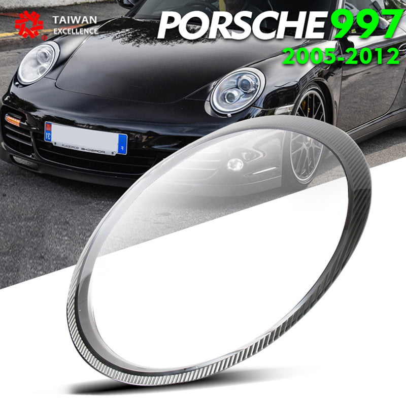 For Porsche 997 2005-2012 Headlight Glass Headlamp Cover Shade Transparent Lampshade Plexiglass Replace Original Lens