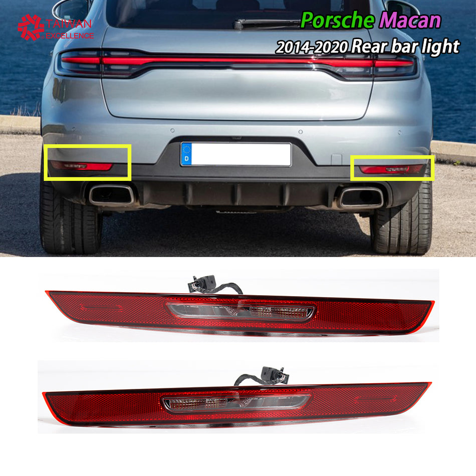 For Porsche Macan 2014-2020 Car Red Rear Bumper Rear Bumper Lamp Reflector Lamp Reflector