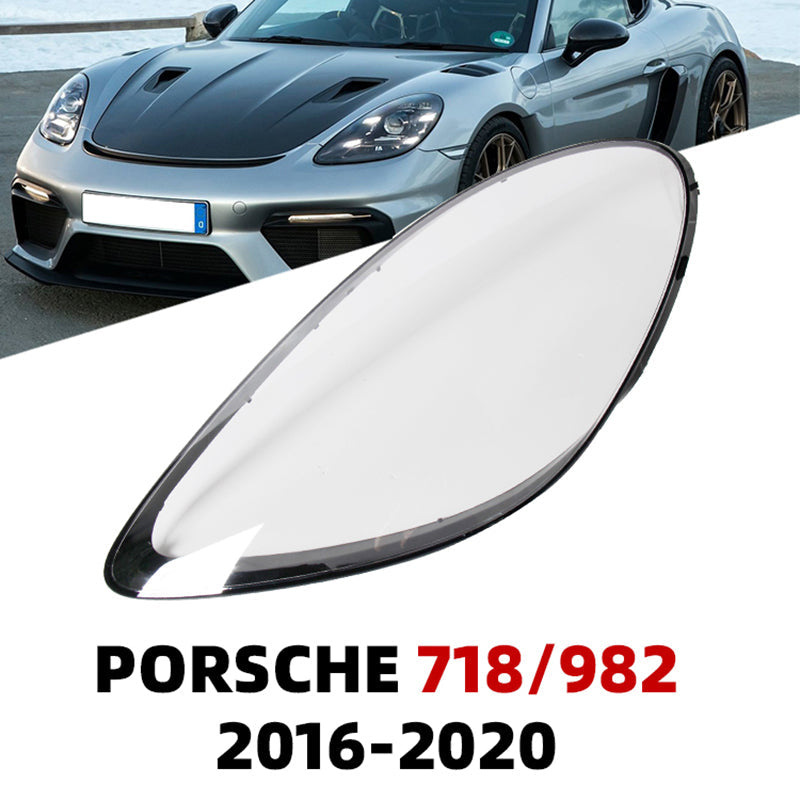 Headlamp Lens Cover For Porsche 718/982 2016-2020 Headlight glass Shell Lamp Shade Transparent Lens Cover