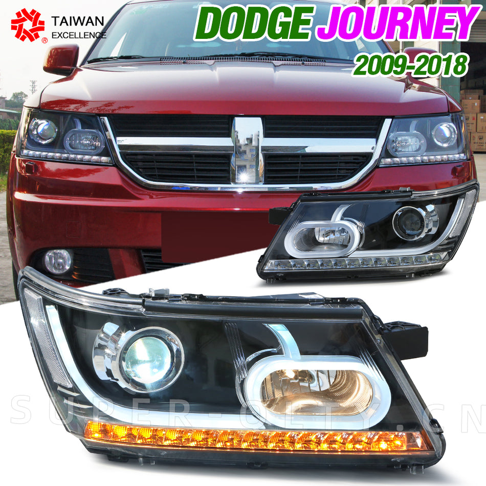 Modified headlight for Dodge Journey 2009-2018 upgrade head lamp with LED bulbs daytim running  light