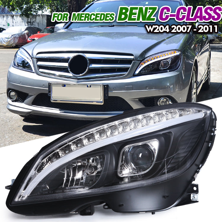 Mercedes Benz C Class W204 2007-2011 Modified headlight assembly upgrade led light Daytime running light