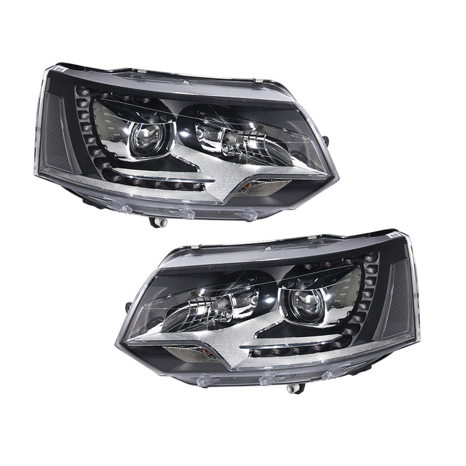 Volkswagen 2010 T5  modified headlight upgrade LED headlamp led  bulbs daytime running light