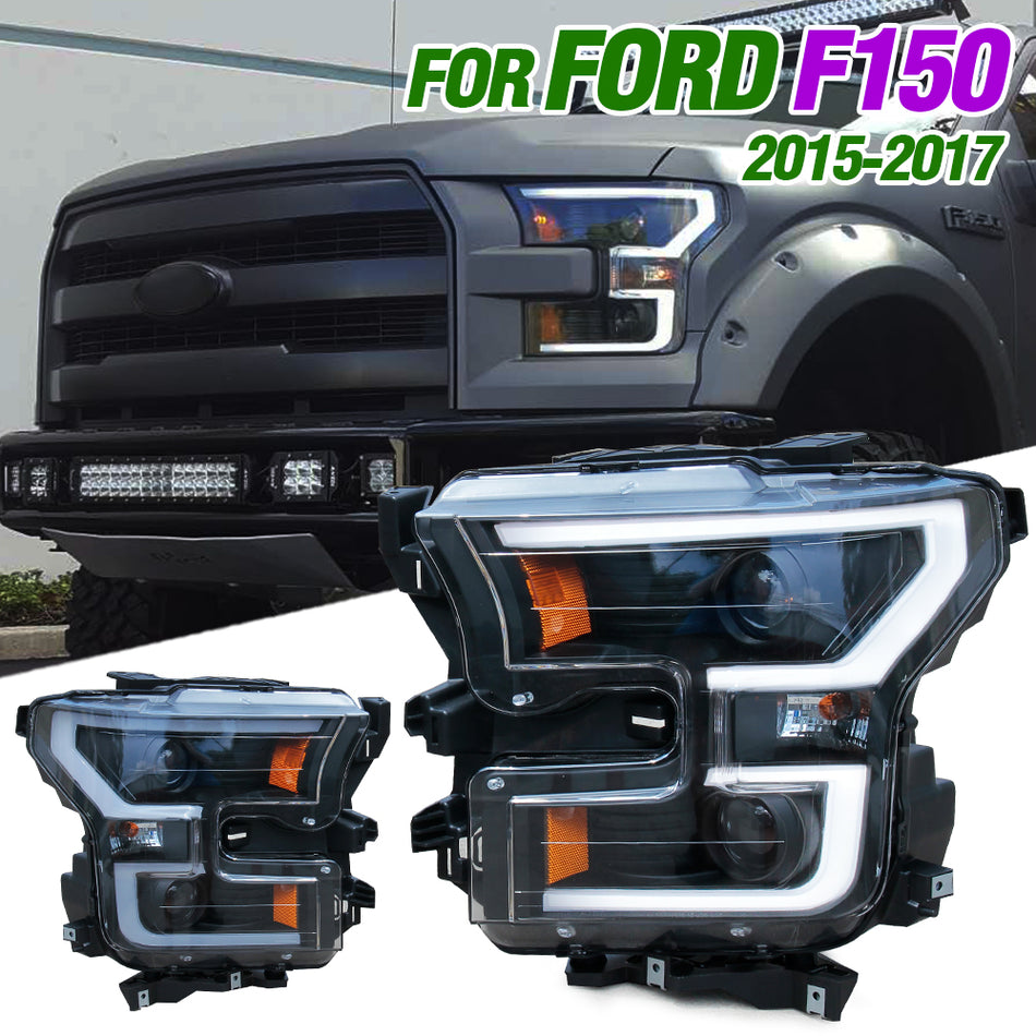 Ford F150 2015-2017 Modified headlight Upgrade to the Latest Style Daytime running light led lamp  HID bulbs