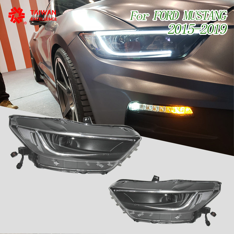 Ford Mustang headlights 2015-2019 Modified Headlight Upgrade to the Latest Style LED lamp Daytime running light