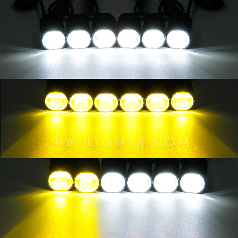 LED Front Grille Light Lens Amber Car Light fog Lights  Daytime running light  For Off-road SUV Ford Toyota Trunk