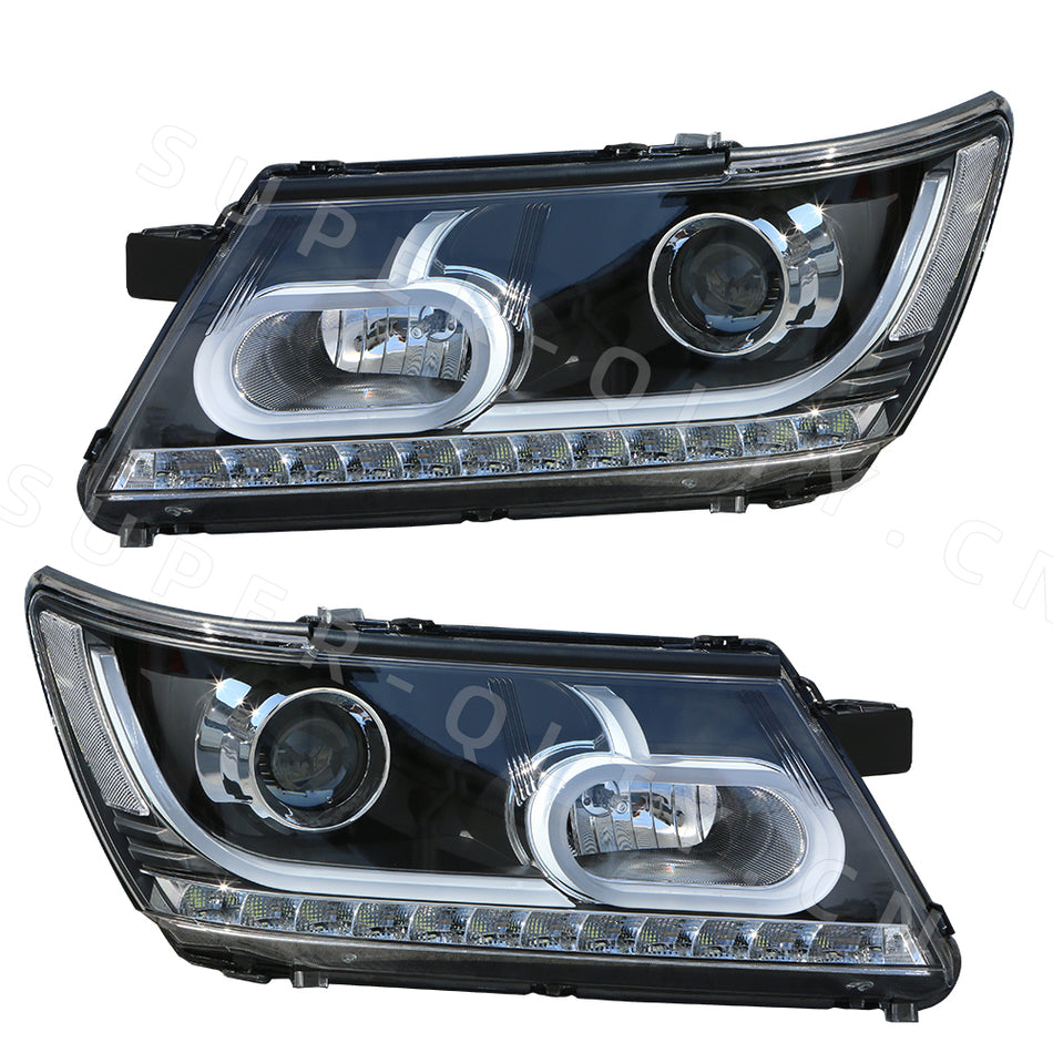 Modified headlight for Dodge Journey 2009-2018 upgrade head lamp with LED bulbs daytim running  light