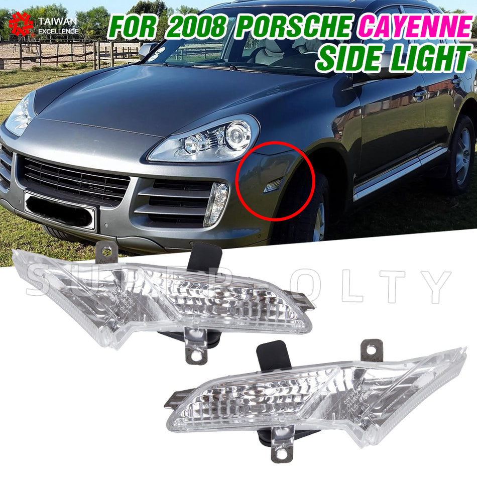 For Porsche Cayenne 2008 Car Front Side Fender Turn Singal Light Marker Lamp Leaf Side light Cover  OE: 95563103501 /95563103601