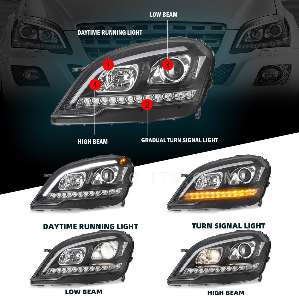 Mercedes-Benz ML W164 Headlights 2005-2008 /2009-2011 LED