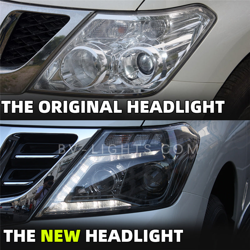 Nissan Armada Patrol Y62 2012-2019 Modified LED headlight Upgrade to the Latest Style LED headlight with Daytime running light