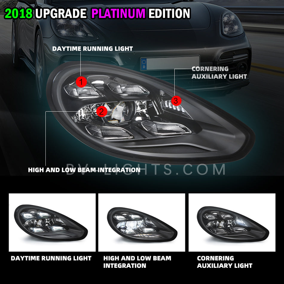 Porsche Panamera 2018 upgrade Modified headlight upgrade platinum edition design high version