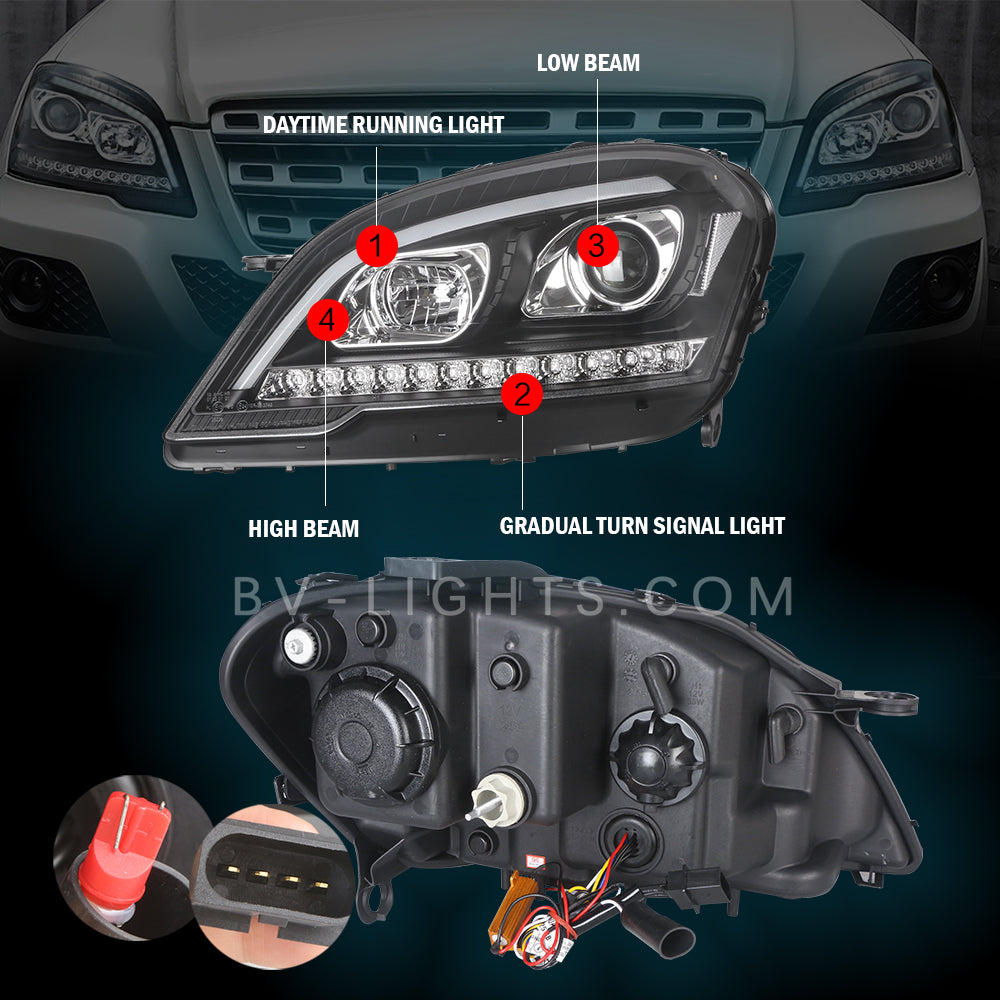 Mercedes-Benz ML W164 Headlights 2005-2008 /2009-2011 LED