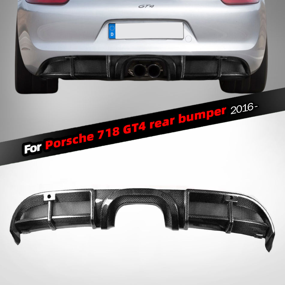 Porsche 718 2016- GT4 modified upgrade carbon fiber rear lip replacement parts Direct installation