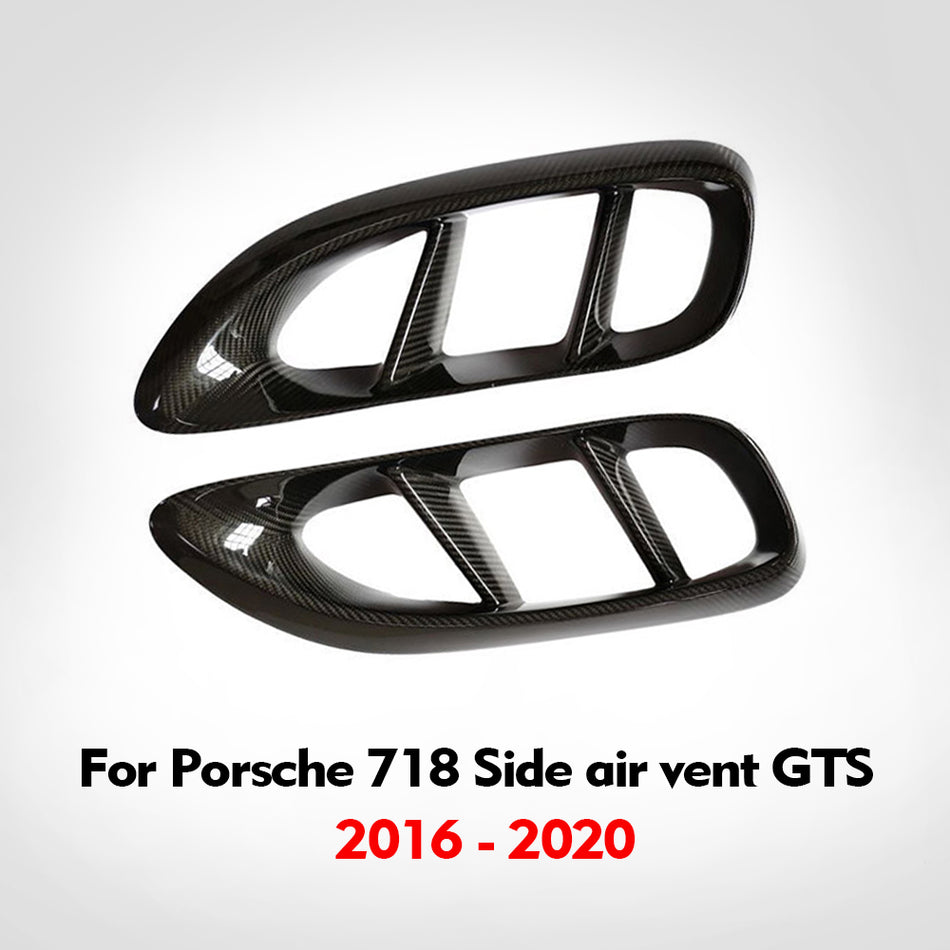 Porsche 718 2016-2020  GTS Modified and upgraded carbon fiber side air vents direct replacement