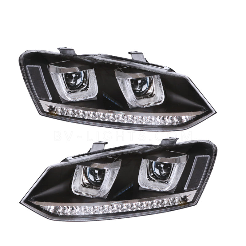 Modified headlight assembly for Volkswagen Polo 2012-2018 Upgrade to the Latest Style Daytime running light plug and play