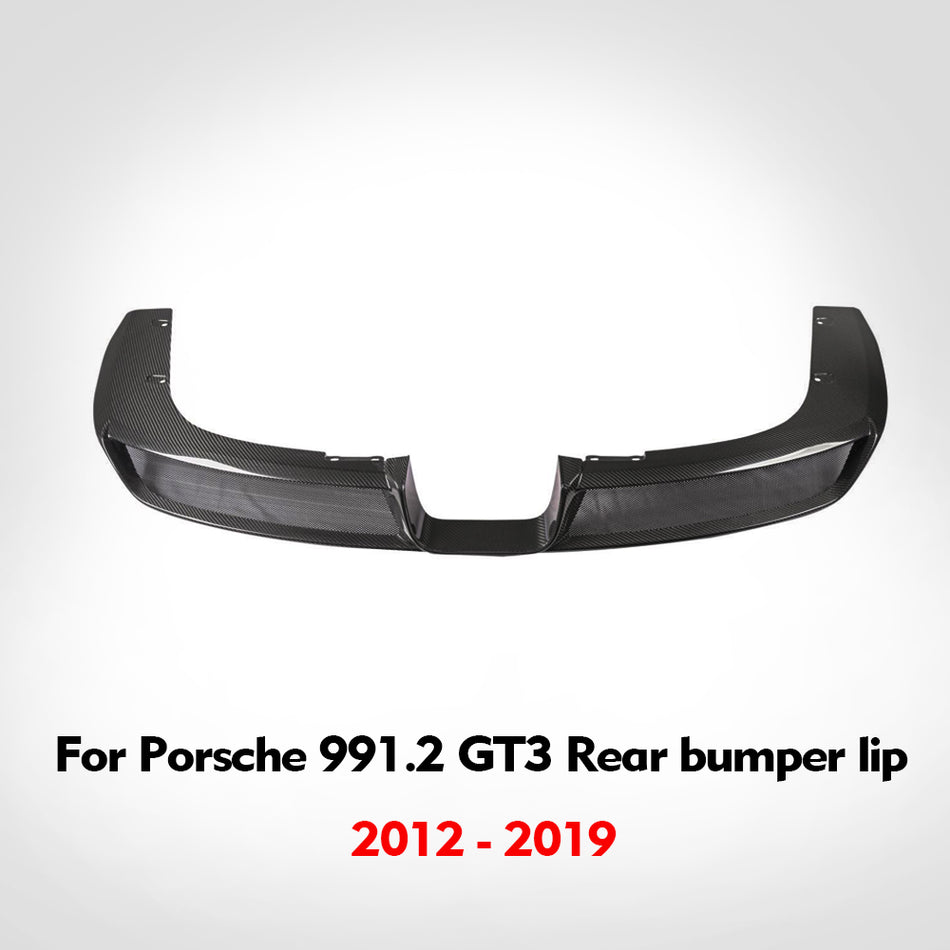 Porsche 911 991.2   2012-2019 GT3 upgraded real (dry) carbon fiber rear bumper and rear lip direct replacement