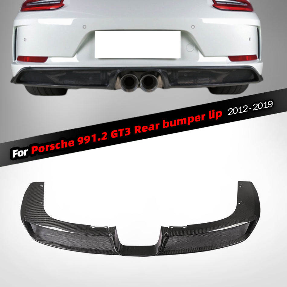 Porsche 911 991.2   2012-2019 GT3 upgraded real (dry) carbon fiber rear bumper and rear lip direct replacement