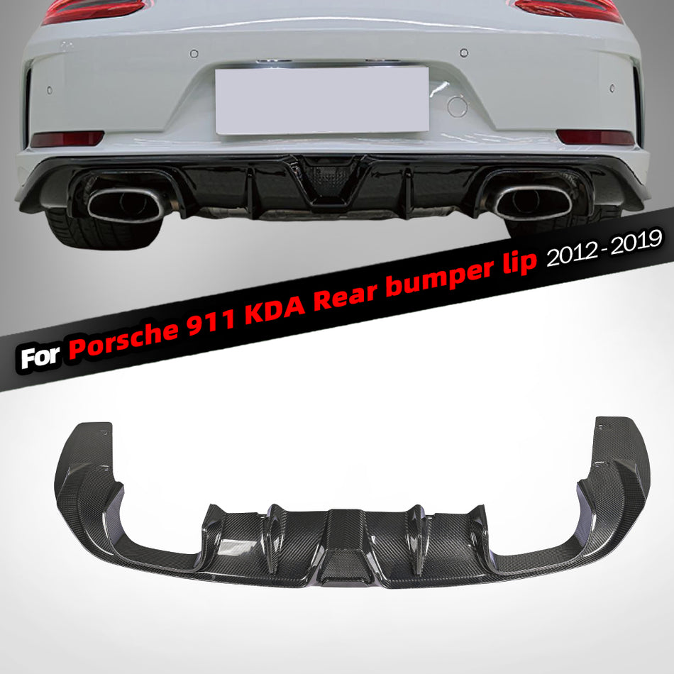 Fit Porsche 911 2012-2019 KDA model real carbon fiber rear bumper and rear lip replacement