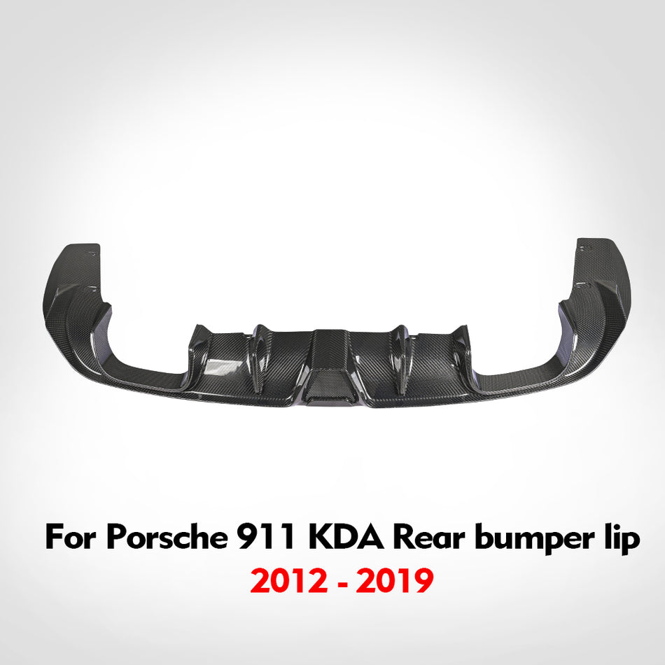 Fit Porsche 911 2012-2019 KDA model real carbon fiber rear bumper and rear lip replacement