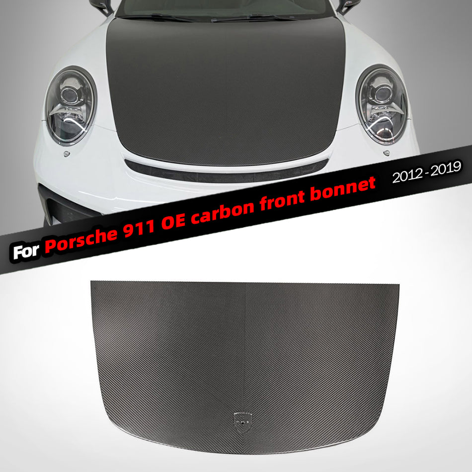 Porsche 911 2012-2019 OE model upgraded real carbon fiber front bonnet hood cover replacement parts