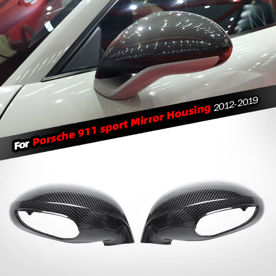 Porsche 911 2012-2019 Upgraded Sports Real Carbon Fiber Mirror Cover Replacement Parts