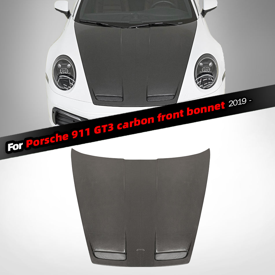 Porsche 911 2019-Upgraded GT3 model real carbon fiber front bonnet hood cover replacement parts