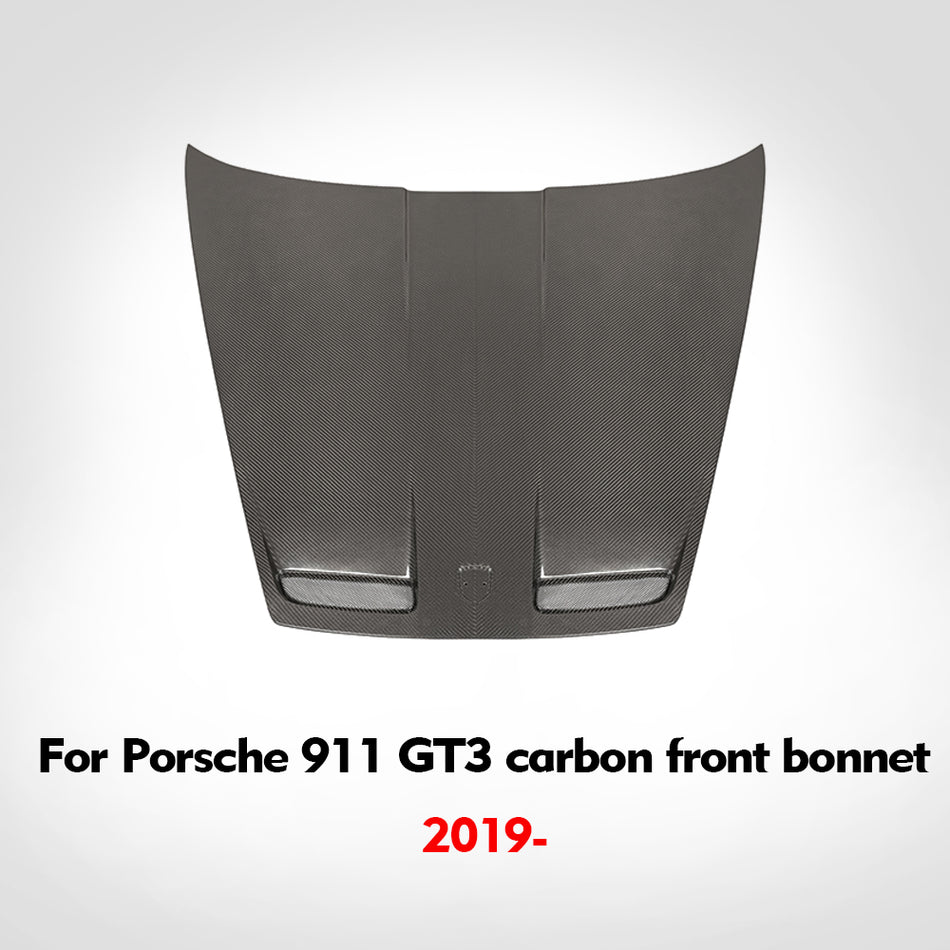 Porsche 911 2019-Upgraded GT3 model real carbon fiber front bonnet hood cover replacement parts