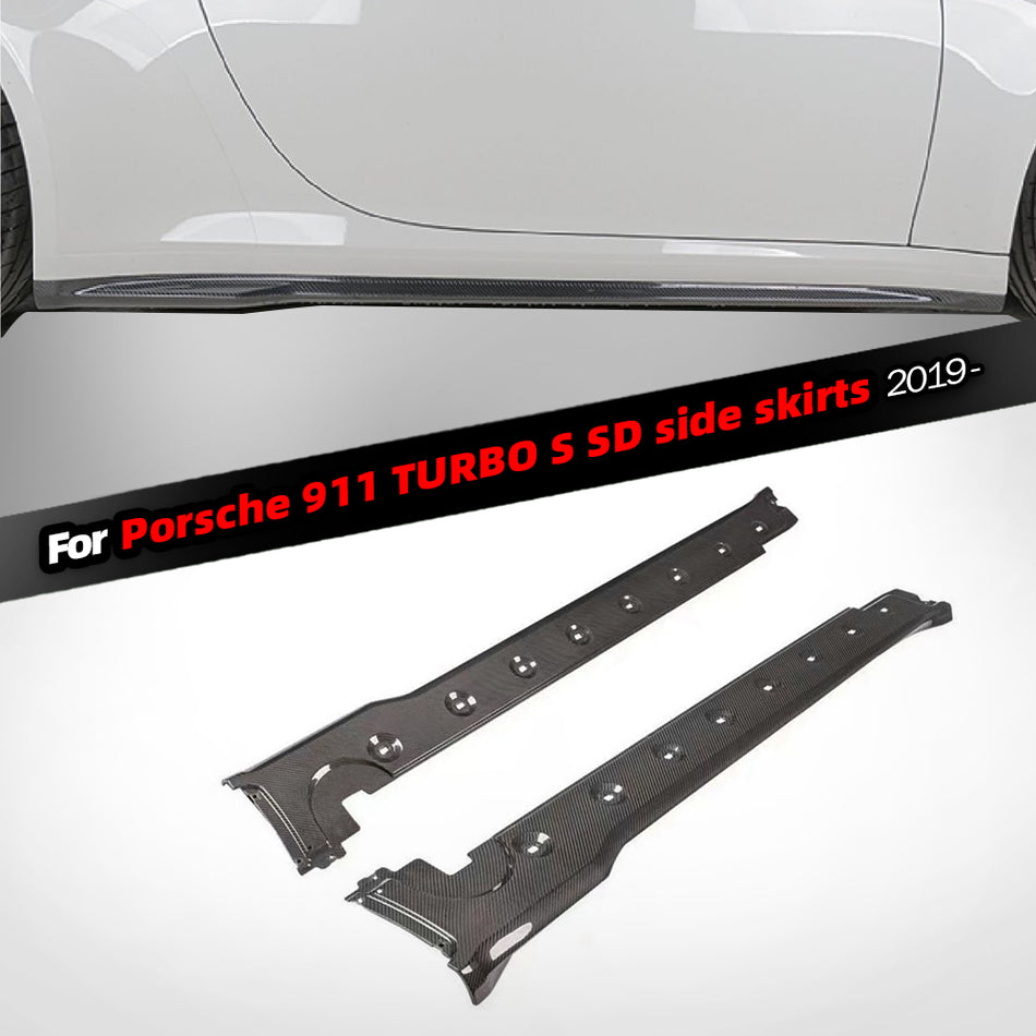 Porsche 911 2019-Trubo S upgraded SD model Real carbon fiber side skirts replacement parts