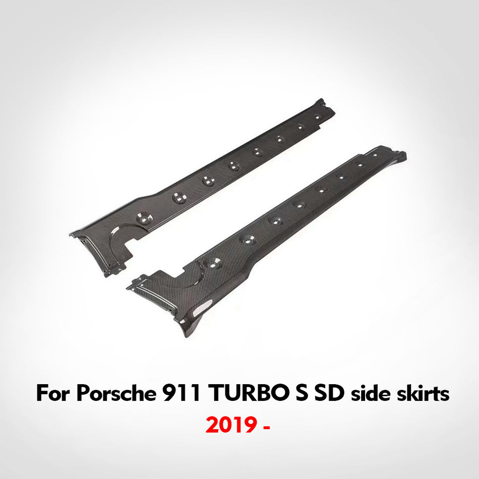 Porsche 911 2019-Trubo S upgraded SD model Real carbon fiber side skirts replacement parts