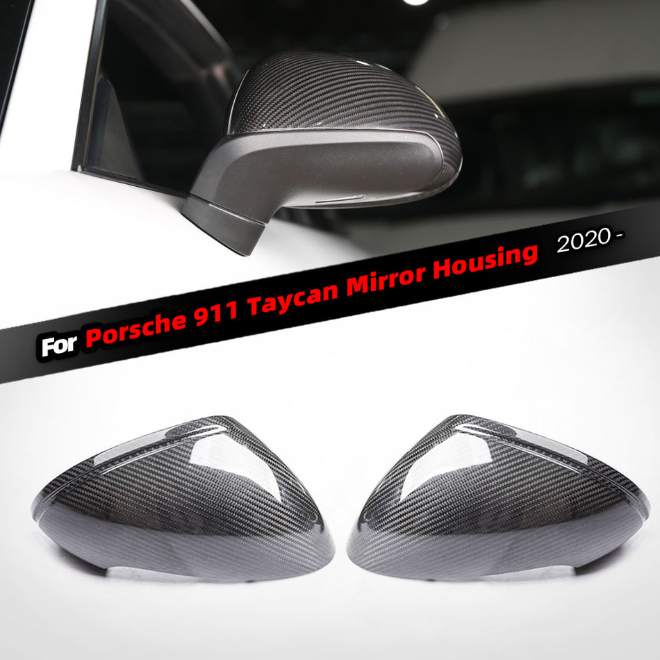 Porsche 911 Taycan 2020-Upgraded real carbon fiber mirror housing replacement parts