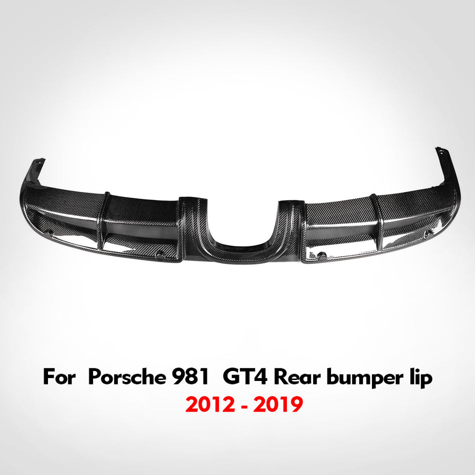 Porsche 981 2012-2016 upgraded GT4 model real  carbon fiber rear bumper and rear lip  replacement