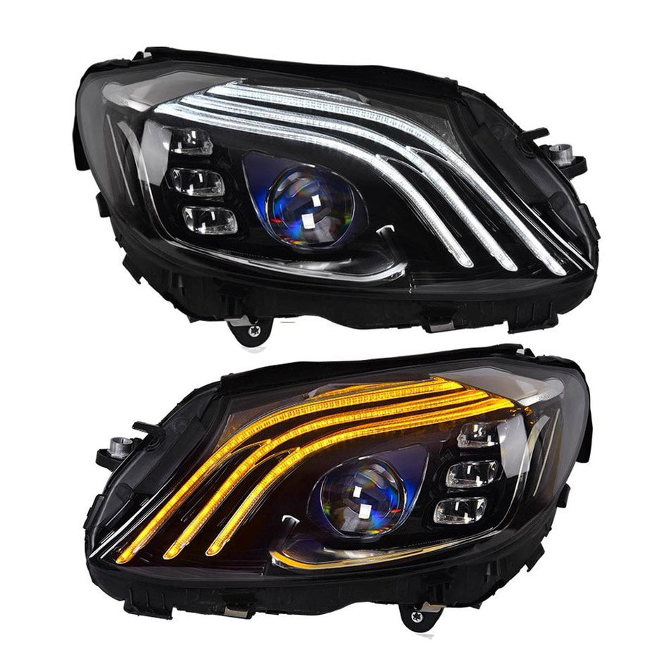 Modified for Mercedes Benz C-class w205 2015-2021 headlight upgrade led headlight daytime running light turn signal light