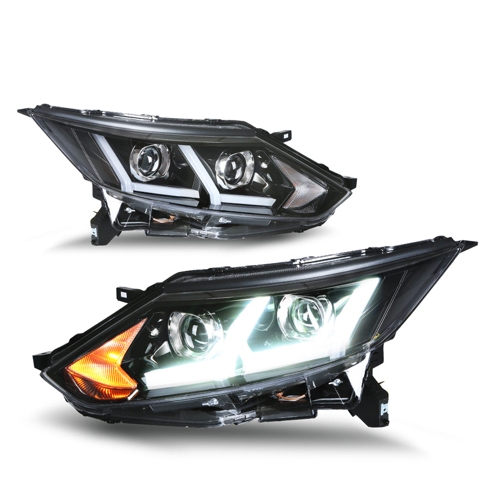For Nissan Qashqai ST J11 Qashqai Acenta headlight 2016-2019 modified led assembly Upgrade to the Latest Style with Daytime Running light