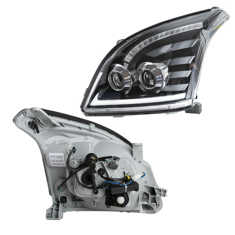 Modified for toyota Prado GXL KZJ120 Land Cruiser 4X4 2003-2009 2005 2006 upgrade LED Headlight Assembly with Sequential Indicator plug and play