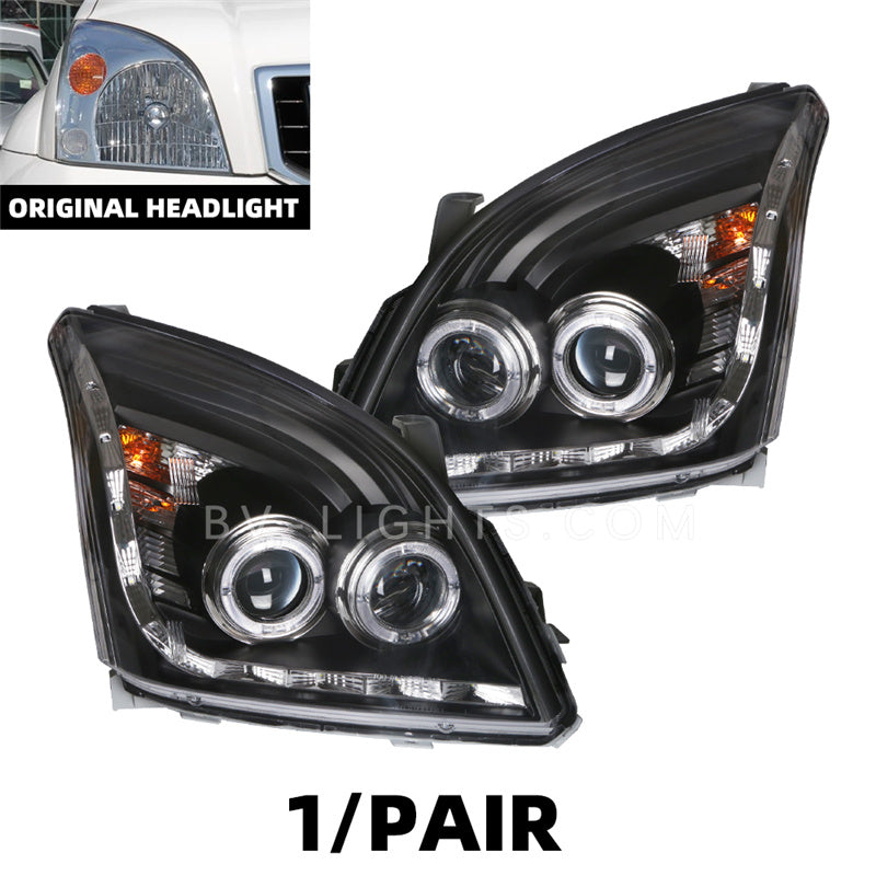 For Toyota Land Cruiser / Prado FJ120 2003-2009 upgrade Modified Headlight with DRL light