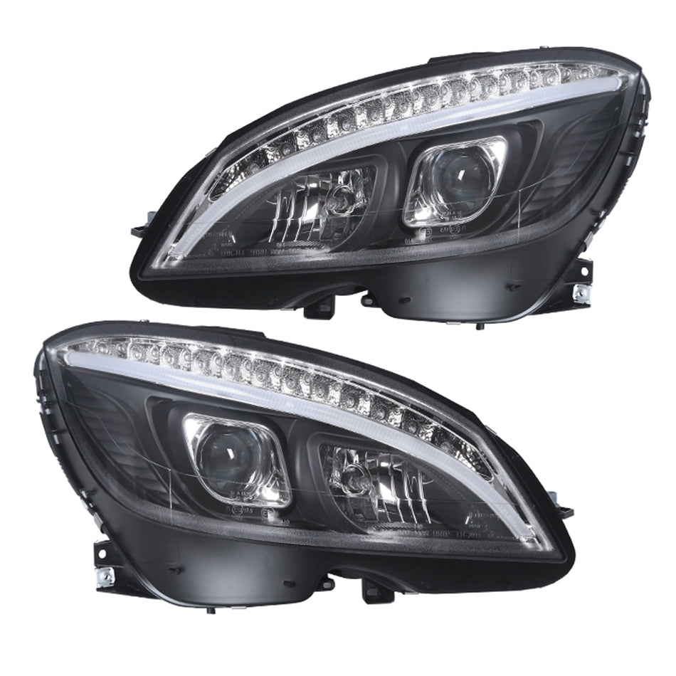 Mercedes Benz C Class W204 2007-2011 Modified headlight assembly upgrade led light Daytime running light