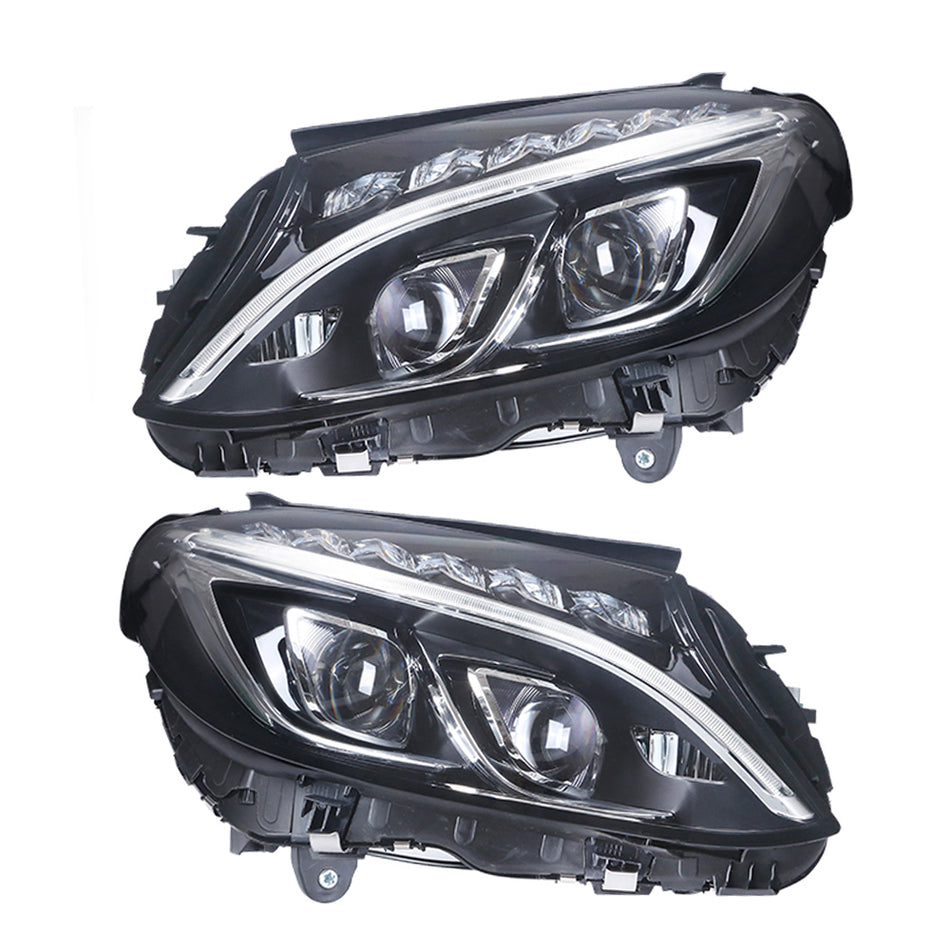 Mercedes-Benz C-Class/W205 2015-2018 Modified headlight assembly  upgrade LED Lens Headlight DRL light
