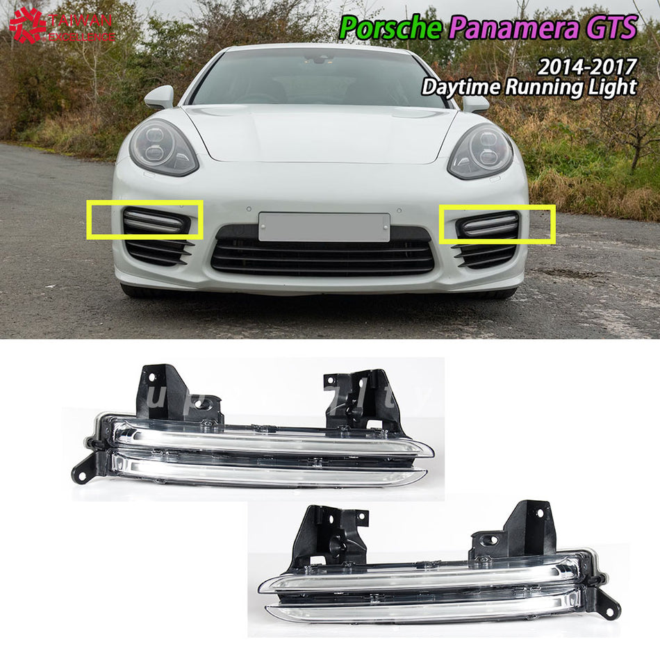 Fit For Porsche Panamera GTS 2014-2017 Daytime Running Light DRL Signal Light Front Bumper Fog Light OE L:97063108352 R:97063108452