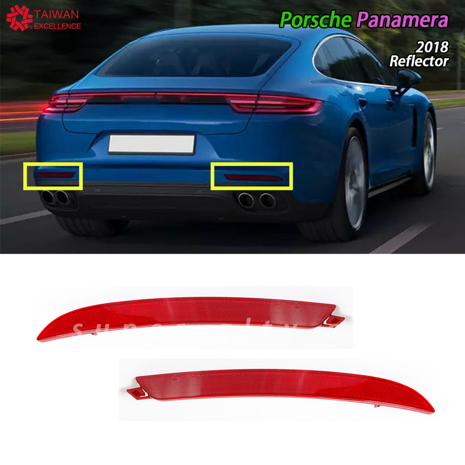 Fit For Porsche Panamera 2018 Car Red Rear Bumper Rear Bumper Lamp Reflector Lamp Reflector