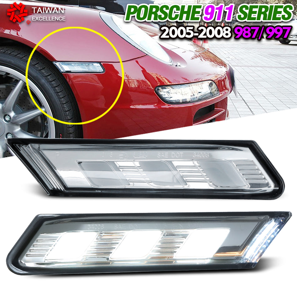 LED Side Marker Light For Porsche 997 Boxster 911  987 Carrera Targa Turbo 2005-2008 upgrade Turn Signal Lamp side light