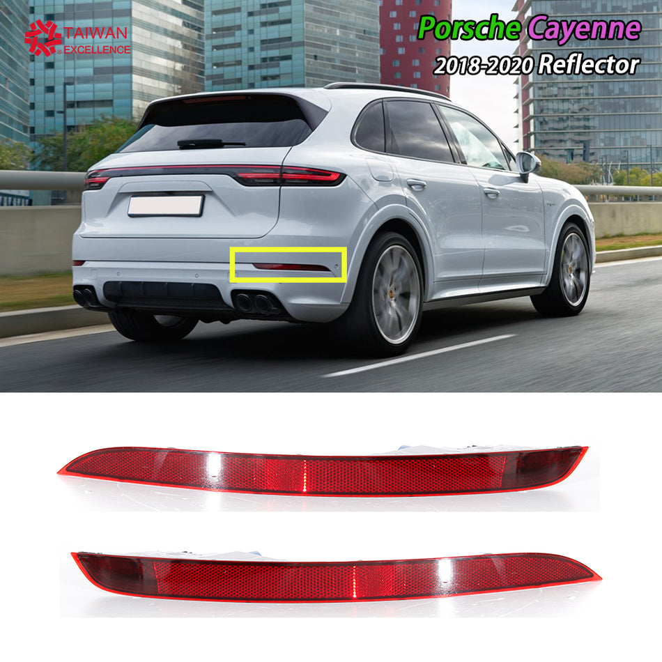 Fit For Porsche Cayenne 2018-2020 Car Red Rear Bumper Rear Bumper Lamp Reflector Lamp Reflector