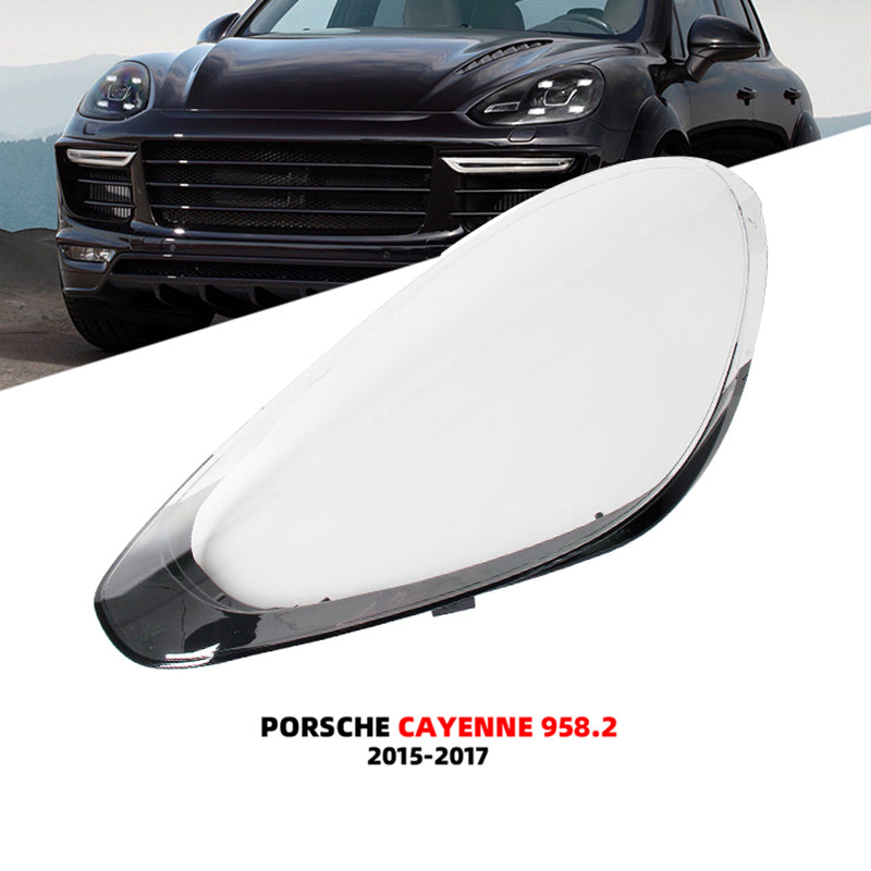 For Porsche Cayenne 2015-2017 Headlight Glass Headlamp Cover Shade Transparent Lampshade Plexiglass Replace Original Lens