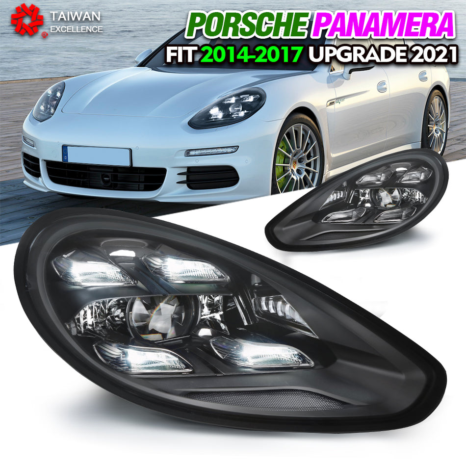 Modified headlight for Porsche Panamera 2014-2017 Upgrade 2018 style full LED lamp