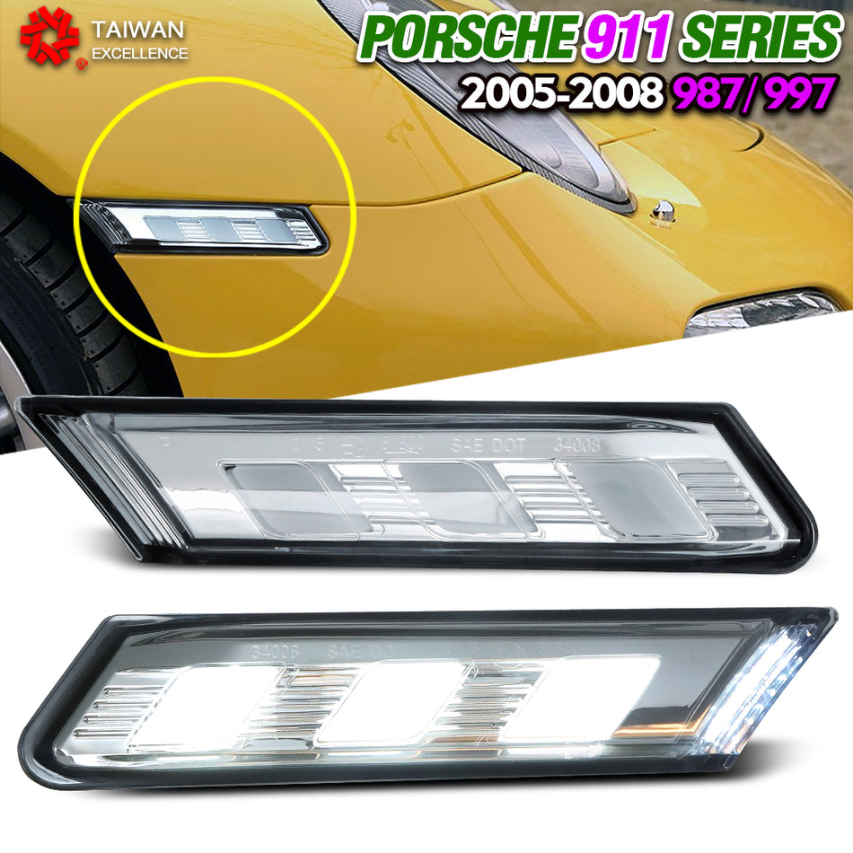 LED Side Marker Light For Porsche 997 Boxster 911  987 Carrera Targa Turbo 2005-2008 upgrade Turn Signal Lamp side light