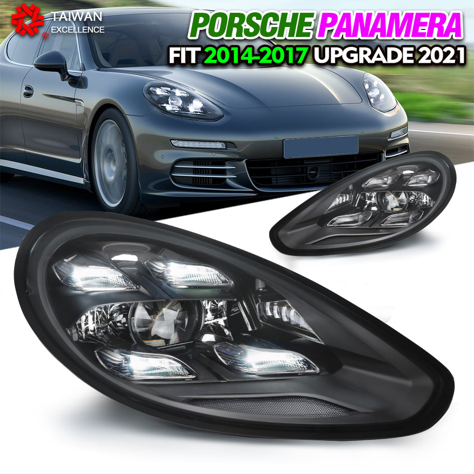 Modified headlight for Porsche Panamera 2014-2017 Upgrade 2018 style full LED lamp