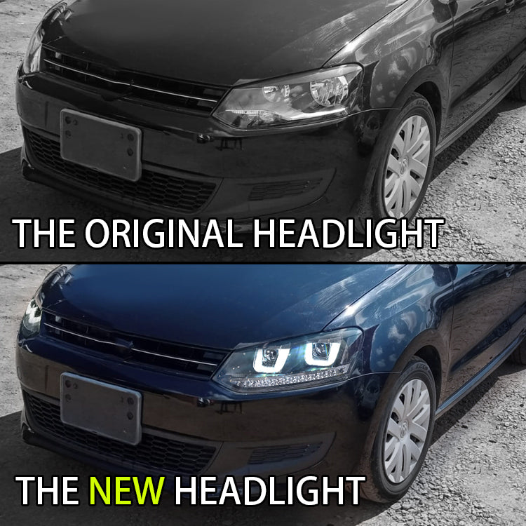 Volkswagen Polo 2012-2018  Modified headlight assembly for Upgrade to the Latest Style plug and play