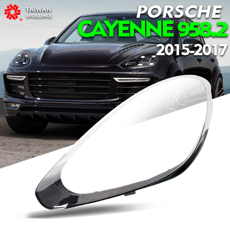 For Porsche Cayenne 2015-2017 Headlight Glass Headlamp Cover Shade Transparent Lampshade Plexiglass Replace Original Lens