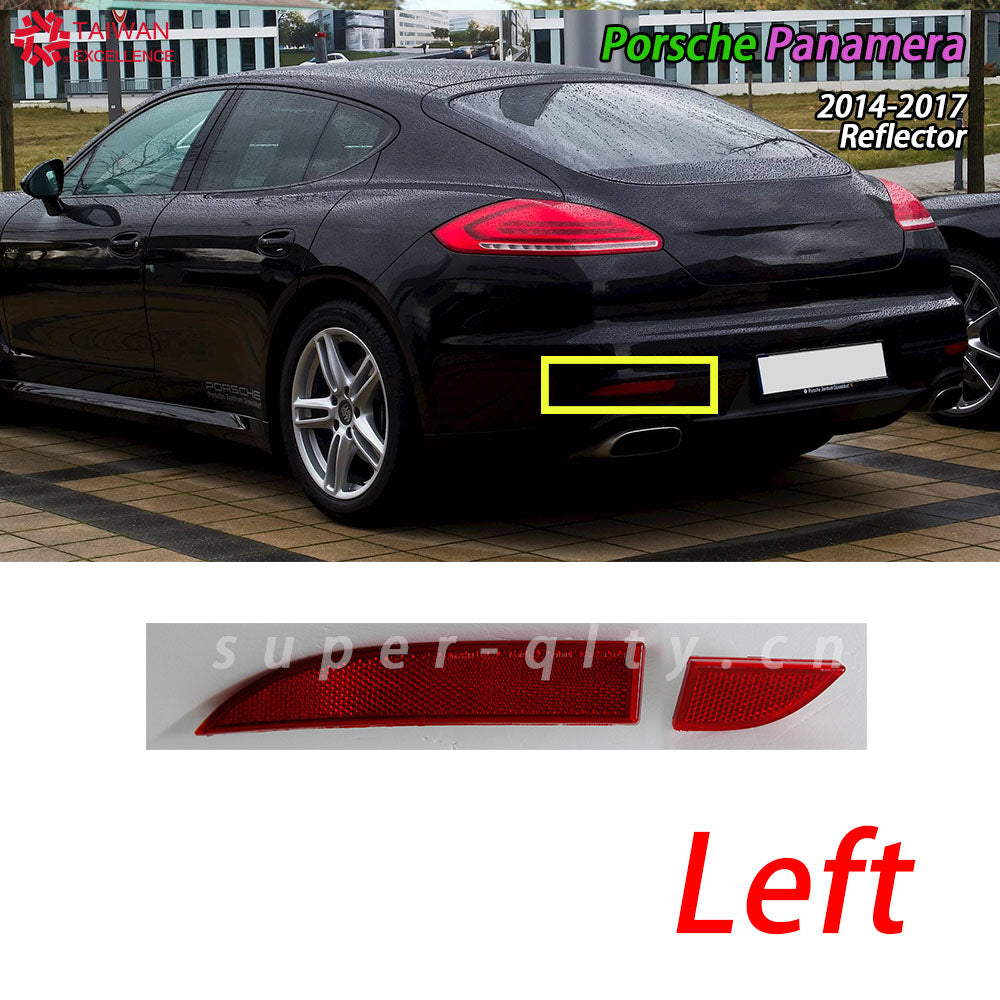 Fit For Porsche Panamera 2014-2017 Car Red Rear Bumper Rear Lamp Reflector